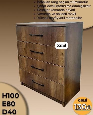 hermes tekstil: Mebel: Komod (çeşidli modellər) Ölçülər: H100 x E80 x D40 sm — 2