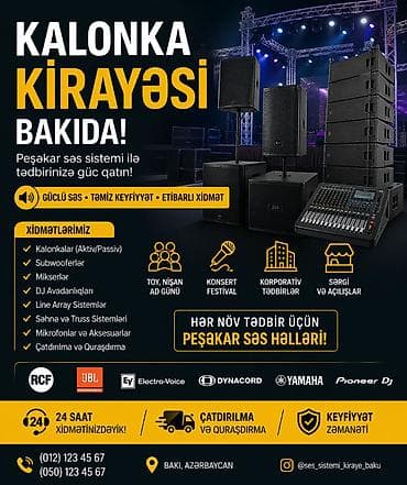 orjinal ses: KALONKA KİRAYƏSİ – BAKI Tədbirləriniz üçün güclü, təmiz və peşəkar — 1