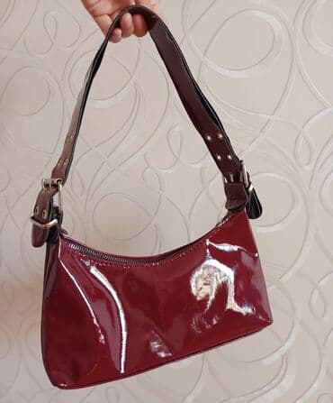 qaşlı çanta: 4 ədəd çanta - Parlaq bordo qara bej və bej və qəhvəyi rəngli — 2