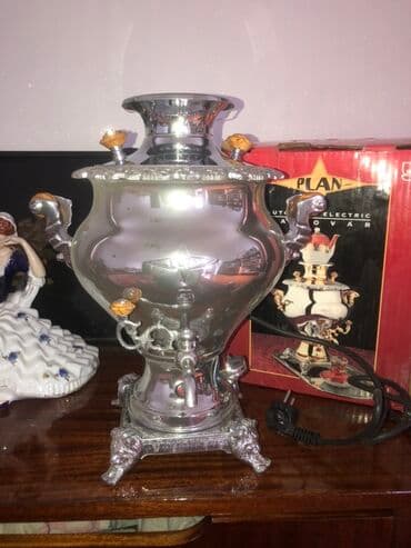 YENi Elektrik samovar – PLAN markası - Klassik dizaynlı, xrom rəngli