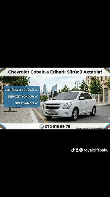 Taksi sürücüsü tələb olunur, Avtomobilin icarəsi, Gündəlik ödəniş, 1-2 illik təcrübə