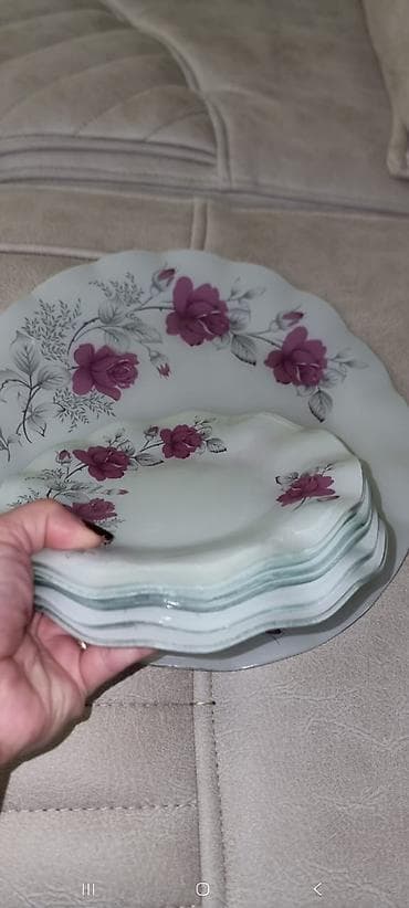 salat qabı: Nahar dəsti, rəng - Ağ, Şüşə, 6 nəfərlik — 1