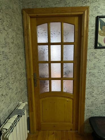 Bərkidici məhsullar: Şüşəli ağac otaq qapısı - Material: təbii ağac (çərçivə və aşağı — 1