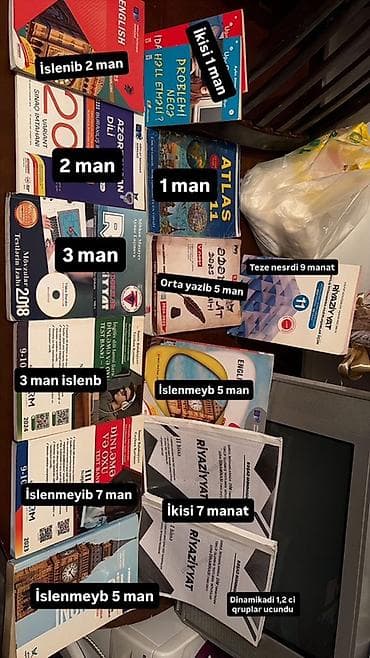 Dərs və hazırlıq vəsaitləri paketi – müxtəlif fənlər üzrə kitablar və
