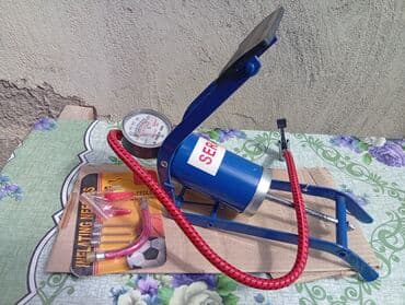 qamak nədir: Ayaqla işləyən hava pompası – manometrli - Metal gövdəli, bir — 2