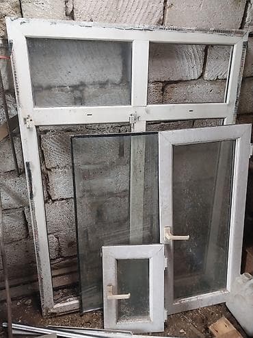 İşlənmiş İkiqat şüşə paketi Plastik pəncərə, Еni: 110 sm, Uzunluğu: 150 sm