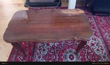 журнальный столик деревянный: Журнальный стол, Б/у, Нераскладной, Дерево, Овальный стол — 2