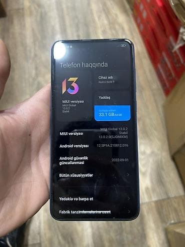 kondisioner 35 kv: Redmi Note 9, 64 GB, rəng - Göy, Barmaq izi — 2