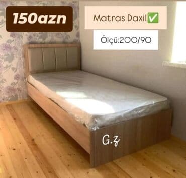 xeste yatagi: Təknəfərlik çarpayı, Matras ilə, Siyirməsiz — 1