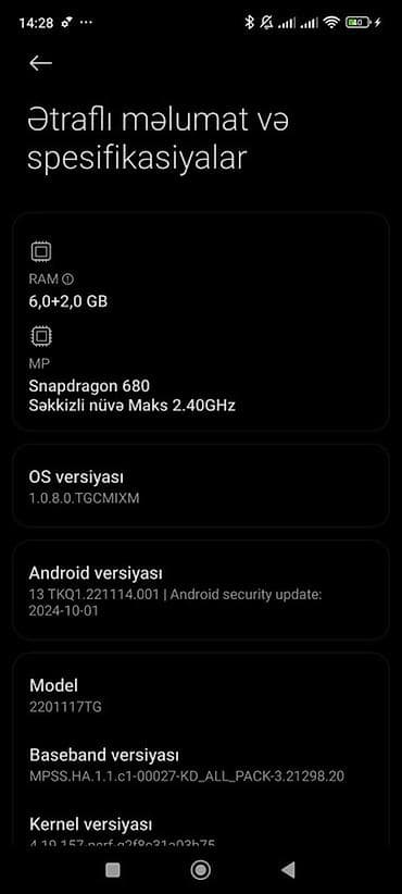 telefon iphone 10: Redmi Note 11, 128 GB, rəng - Qara, Barmaq izi — 3