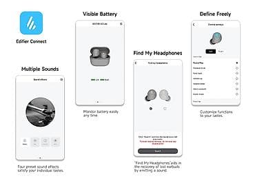 Qulaqcıqlar: Yeni Simsiz (Bluetooth) Qulaqcıqlar, Edifier, rəng - Qara — 7