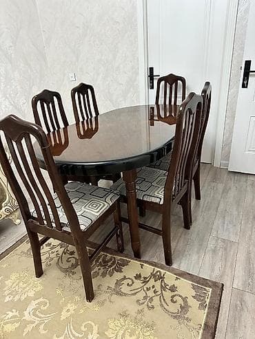 tabletka stul: Qonaq otağı üçün, İşlənmiş, 6 stul — 1