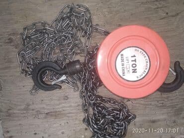 Tezedir,hec istifade olunmayib.1Ton yuk qaldirir.zenciri 3metrdi