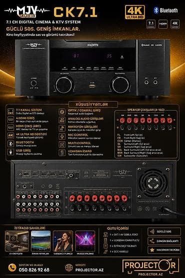 mikrofon mini: MJV Audio CK7.1 – 7.1 kanal rəqəmsal AV receiver - 4K Ultra HD — 2