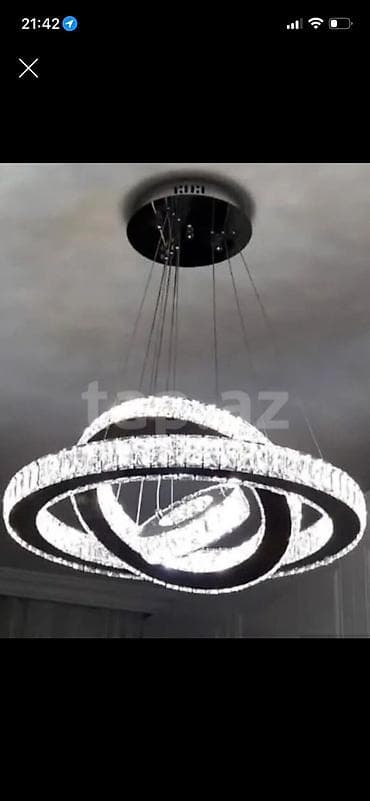 Güzgülər: Led Çılçıraq, 4 və daha çox lampa, Xrustal — 1