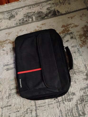 komputer notebook: Toshiba noutbuk üçün çanta - Rəng: qara, ön hissədə qırmızı xətt və — 1
