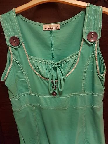 giyim: Sarafan. Türkiyə istehsalı. Ölçüsü - 44. Rəngi - firuzəyi. Qiyməti - — 10