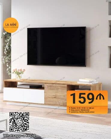 Mətbəx mebeli: Düz TV altlığı, Polkalı, Laminat — 1