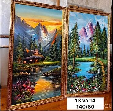nar ağacı: Yağlı boya tablo kolleksiyası – çərçivəli, iri ölçülü əsərlər 1) 3D — 9