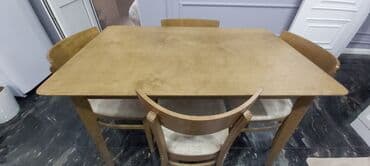 mətbəxt stol stulları: Mətbəx üçün, Yeni, Açılmayan, Dördbucaq masa, 4 stul — 3