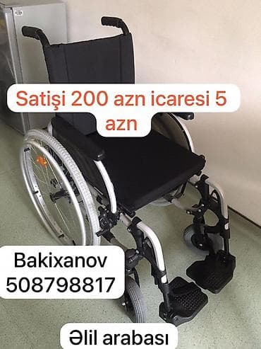 Tibbi maskalar: Məhsul: əlil arabası (manual) Təsvir: - Yığcam, əl ilə idarə olunan — 4