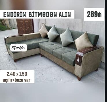 mətbəx künc divan: Künc divan, Qonaq otağı üçün, Parça, Bazalı, Açılan — 1