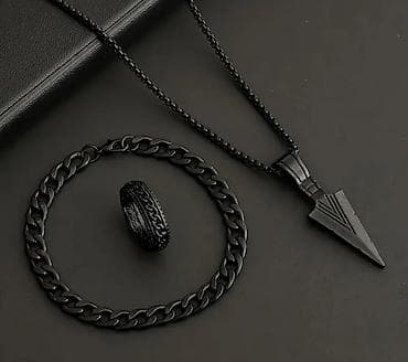 sep sekilleri: Kişilər üçün 3-lü aksesuar dəsti - Tərkib: kolye, bilərzik və üzük - — 4