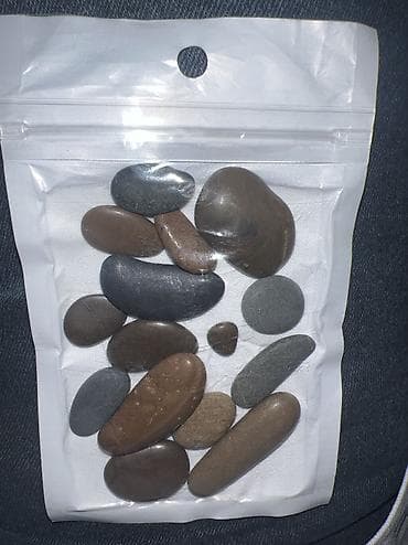 təbii daş: Dəniz çınqılları dəsti - Tərkib: müxtəlif ölçü və formada 15 ədəd — 3