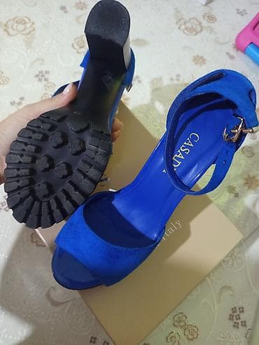 Basanoşka və səndəllər: Ölçü: 37, rəng - Göy, Yeni — 2