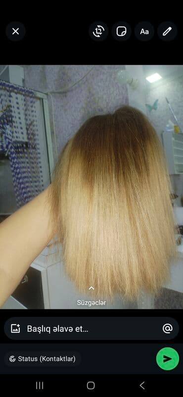 Ombre rəngli saç tutması (peruka/qulplu saç hissə) - Rəng: tünd