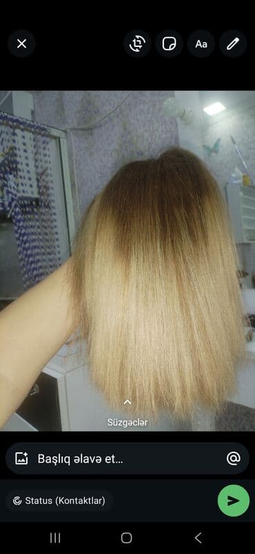 sac tokulməsinə qarşı şampun qadınlar ucun: Ombre rəngli saç tutması (peruka/qulplu saç hissə) - Rəng: tünd — 1