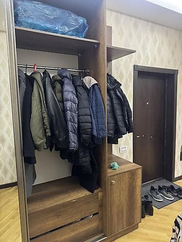 qardirob otagi: 2 qapılı, Güzgülü, Qəhvəyi, Taxta, Kupe, Düz dolab — 2