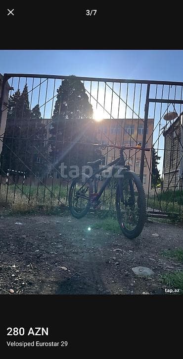dağ: Velosiped Eurostar 27.5 - Təkər ölçüsü: 27.5 - Çərçivə: mat qara - Ön — 5