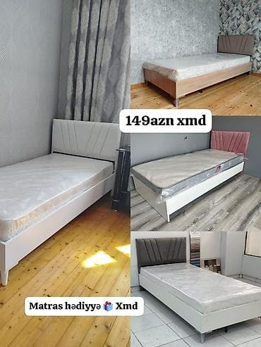 Tək nəfərlik çarpayılar – müxtəlif rəng və başlıq dizaynları ilə. -