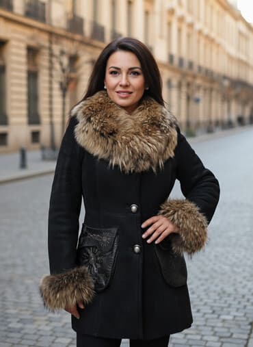 təmiz dəri: Palto, Adl, M, rəng - Qara — 3