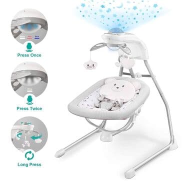 qidalandırmaq üçün uşaq stul yelləncək: 4 sürətli rahat elektrik nənni Körpələr üçün özü yellənən elektrik — 6
