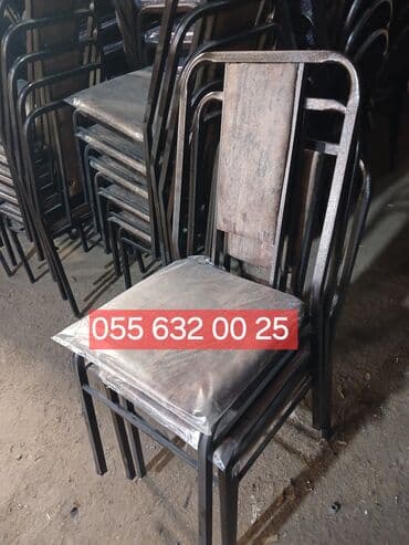 Masalar: Metall karkaslı stullar - Çərçivə: qara rəngli, möhkəm metal — 2