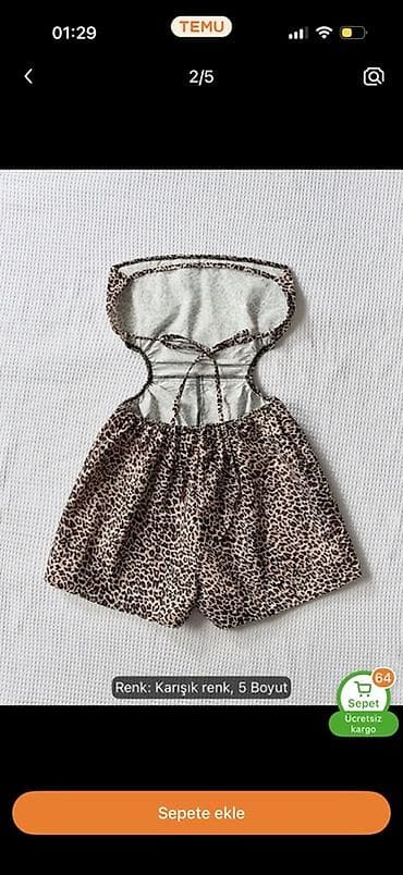 Qadın geyim dəsti – müxtəlif modellər 1) Leopard naxışlı don - Uzun — 6