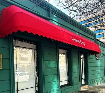 Fasad üçün tent (markiz) – “Green Cup” yazılı - Tip: Sabit