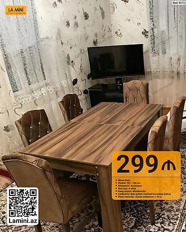 Masa Dəsti – Kod: 3515 • Ölçülər: 90 × 160 sm • Mexanizm: Açılan