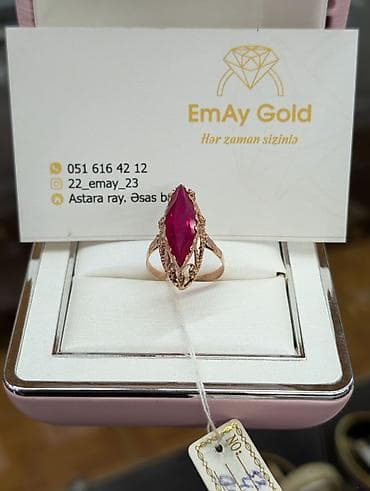 black afgano ətir: Üzük, Çəhrayı qızıl, 583 Əyar, Yaqut — 2