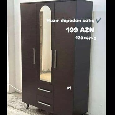 paltar işkafı: Yeni, Açılan, 3 qapılı Düz dolab, Qarderob, paltar dolabı, Azərbaycan — 3