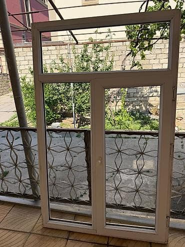 balka: İşlənmiş İkiqat şüşə paketi Plastik pəncərə, Еni: 115 sm, Uzunluğu: 180 sm — 2