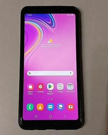 telefon samsunq: Samsung Galaxy A7 2018, 64 GB, rəng - Qara, Barmaq izi — 2