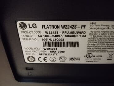 ucuz kamputerlər: LG Flatron LCD Monitor Model: W2242ST Prod.name: W2242S 22-düym — 5