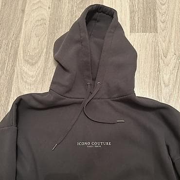 cantalar: ICONO COUTURE kapüşonlu sweatshirt - Rəng: qrafit/qaranlıq boz - Ön — 4