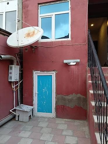 ağsuda ev: 1 otaqlı həyət evi (yarızirzəmi girişi ilə) - Plan: 1 geniş otaq — 1