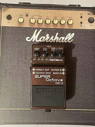 gitara satilir: Amfilər və pedallar satılır. Qiymətlər: Marshall MG15CFX - 390 AZN — 5