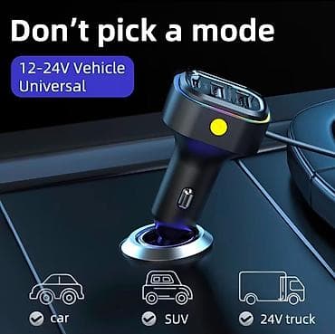 Avtomobil üçün 12–24V 66W USB şarj cihazı – Type-C + 2 USB port və — 5