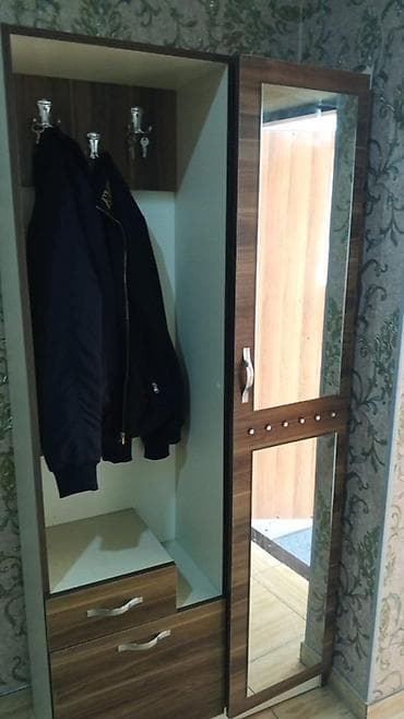 Ev və bağ: İşlənmiş, 1 qapı, Güzgülü, Qəhvəyi, Digər material, Açılan, Düz dolab — 1